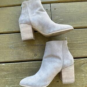 Steve Madden Jillian Suede Pointed Toe Block Heel Booties